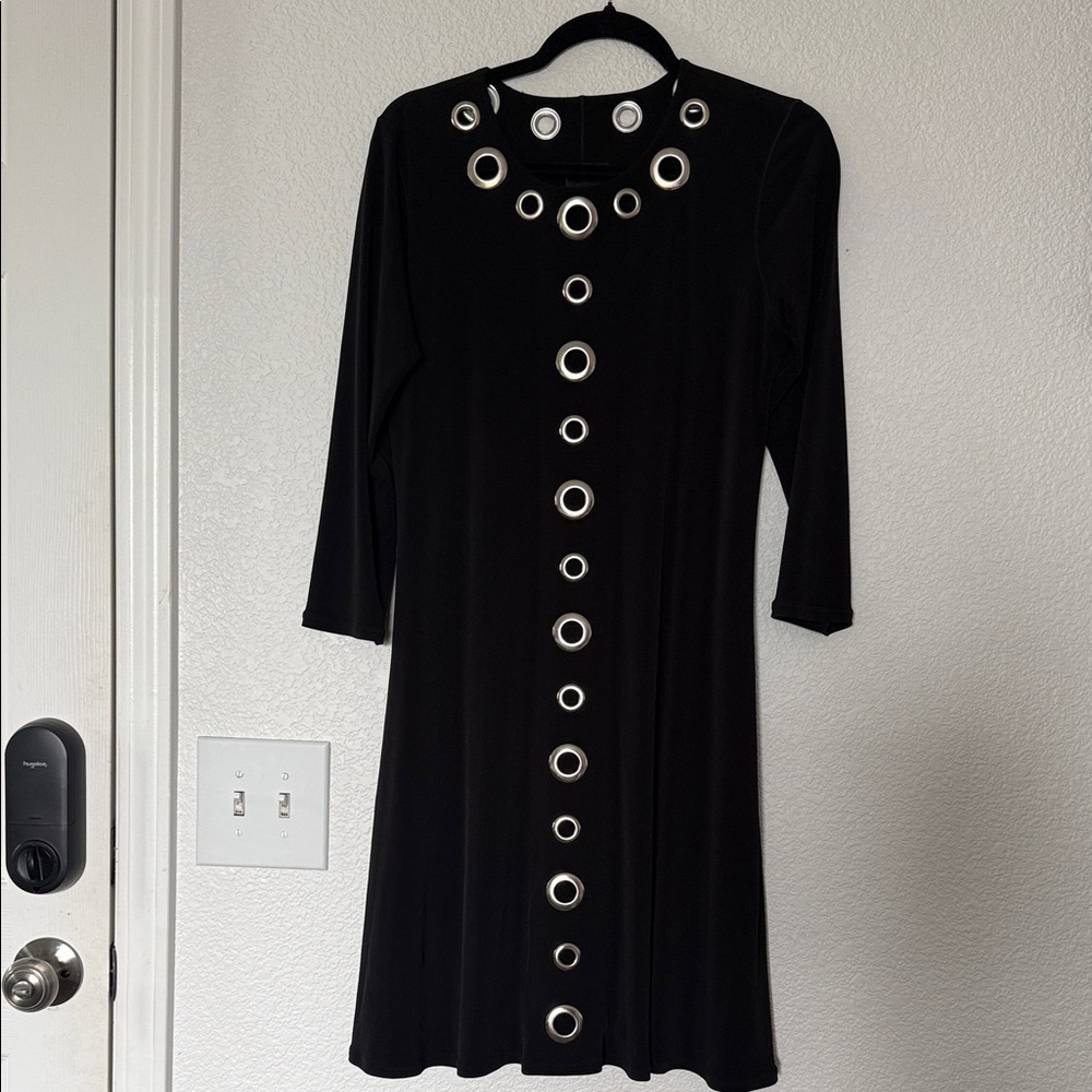 Eva Varro Black Dress with Silver Eyelets